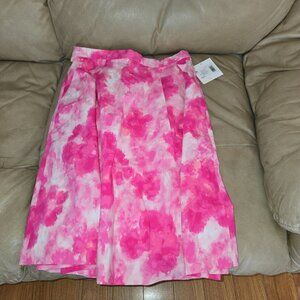 Ellen Tracy Pink & White A-Line Knee-Length Skirt, Size 10 NEW